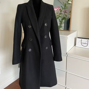 Zara long structured wool blend coat